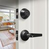 Premier Lock Entry Door Lever Combo Lock Set with Deadbolt Set of 3, Keyed Alike, Matte Black, 3PK LED07C-3